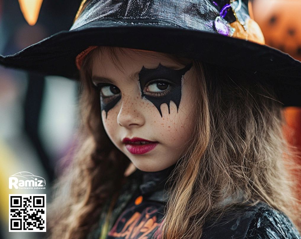 makijaz przebranie dziewczynki za czarownice na halloween